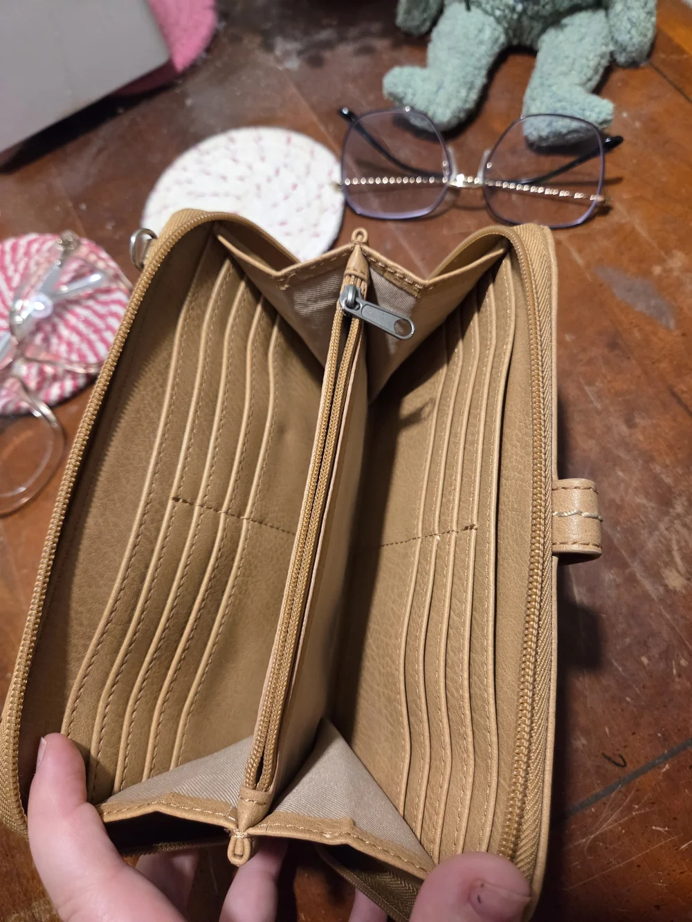 The Sak Multicolor Woven Zip Wallet with Tan Trim